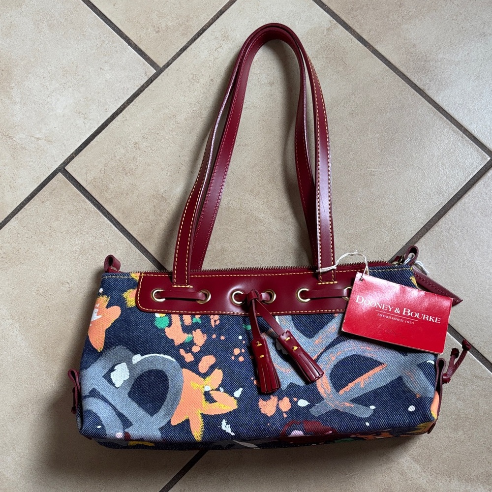 NWT Y2K Dooney & Bourke Red and Blue Shoulder Bag
